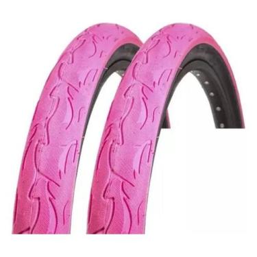 Imagem de Par De Pneus Colorido Aro 26x2.50 Flame Wheeling/grau 