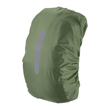 Imagem de PATIKIL Mochila impermeável 40-50L, capa de chuva antiderrapante, com alça refletiva vertical, permanece seca para caminhadas, acampamento, caça, M, verde-oliva