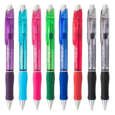 Imagem de Pentel Caneta esferográfica RSVP Super RT, linha média (0,7 mm), cores de tinta sortidas, pacote com 8 canetas de tinta preta bônus