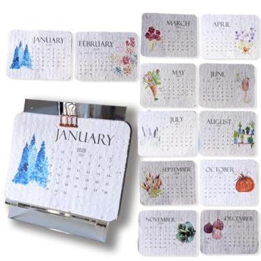 Imagem de OAEUQ Calendário De Sementes Plantáveis 2025, Planejador Ecologização Moderno Perfeito Com Janeiro A Dezembro, Pacote 12 Para Planejamento, Agendamento E Organização