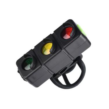 Imagem de Lanterna traseira de bicicleta LED tricolor recarregável com 7 modos luz alta luminosidade para ciclismo bicicletas MTB estrada uso em emergências instalação fácil bateria longa duração