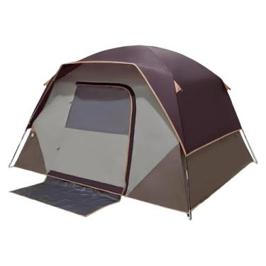 Imagem de Barracas de acampamento para 4 pessoas à prova d'água e fácil configuração, dobrável, para atividades ao ar livre, trilhas, família (vinho vermelho)