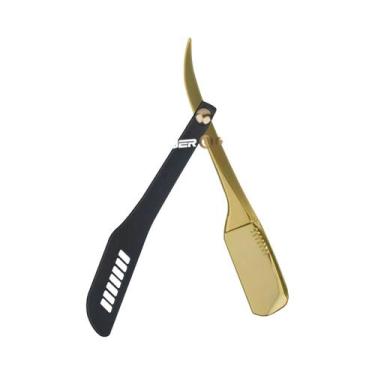 Imagem de Navalha Profissional De Aço Inoxidável Para Barbeiro, Lâmina Reta Dobr