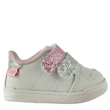 Imagem de Tênis Klin Infantil Branco Rosa Autocolante Menina 358001000-Feminino