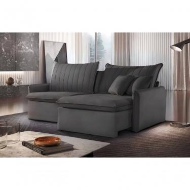 Imagem de Sofá Madri Cama Retrátil E Reclinável 200cm - Grafite