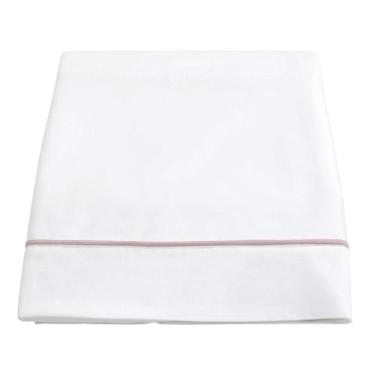 Imagem de Lençol Superior Basics em Vivo Branco e Rosê 200 Fios Queen - Westwing