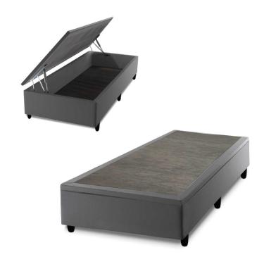 Imagem de Base Box Baú Cinza Solteiro 96x203x45 - King House