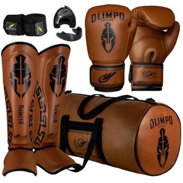 Imagem de Kit Muay Thai Luva bolsa caneleira bandagem 5M case bucal Legendary Ed