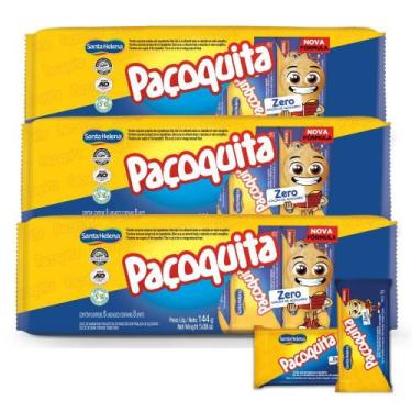 Imagem de Paçoca Paçoquita Zero Açucar Santa Helena Kit 3 Packs 144g
