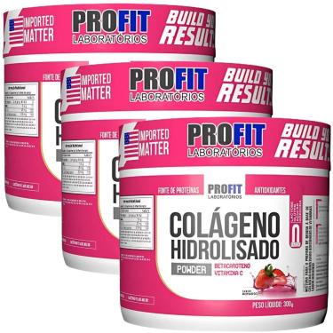 Imagem de 3X COLÁGENO HIDROLISADO COM VITAMINA C 300G PROFIT-Unissex