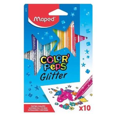 Imagem de Caneta Hidrocor com Glitter Color Peps - Estojo com 10 cores - MAPED