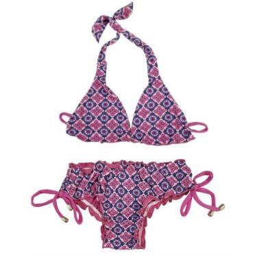 Imagem de Biquini meninas com lateral larga  nº 4 AO 10 Mar & Flor, Rosa, 10