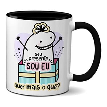 Imagem de Caneca Flork Namorados Seu Presente Sou Eu Quer Mais O Quê? (Preta)