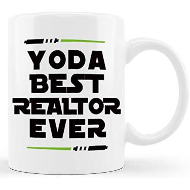 Imagem de Yoda Best Realtor Ever Funny Realtor Gift Ideas for Real Estate Agent Men Women Realtors Sales Agents Salesman Boss Coworks Office Employees for Christmas Birthday Novelty Caneca de café Chá Branco