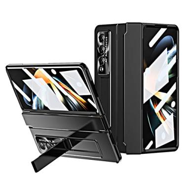 Imagem de Estojo blindado à prova de choque para Samsung Galaxy Z Fold 4 360 Full Screen Protector Matte PC Phone Cover para Z Fold 3 5G, preto, para galaxy Z FOLD 3