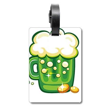 Imagem de Four Leaf Clover Beer Ireland St.Patrick's Day Bolsa de mala etiqueta para cartão de bagagem