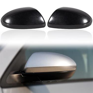 Imagem de CZShiYue Tampa de espelho retrovisor de fibra de carbono para porta capa protetora adequada para Mazda 2/3 2010-2013 (sem versão de lâmpadas de sinal) GS1E-69-1N7A-87 69-1N7A (fibra de carbono, lado