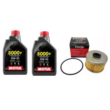 Imagem de Kit Troca De Óleo 2X Motul 5000 10W-30 4T 1L Twister 2016 A 2022 Xre 300 Cb 300R Tornado + 1 Filtro