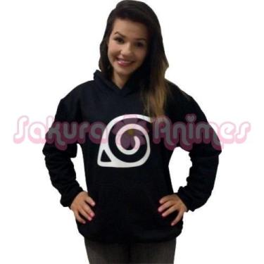 Imagem de Moletom Naruto - Konoha - Sakura Animes, Preto, GG