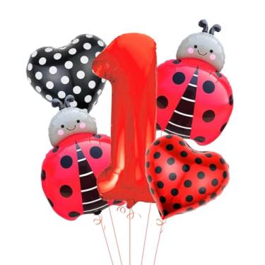 Imagem de Ladybug 1st Birthday Balloons Foil Ladybug Balloons for Boys and Girls One Year Old Birthday Summer Baby Shower