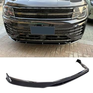 Imagem de Parte de modificação do difusor de lábio do spoiler do para-choque dianteiro do carro compatível com Teramont X 2022-2024 capa protetora de para-choque (aparência de carbono)