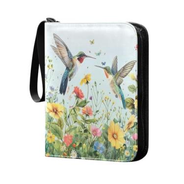 Imagem de Wassud Fichário de 4 bolsos, beija-flores voadores, comporta 400 cartas padrão, álbum TCG CCG MTG à prova d'água, presentes para colecionadores, meninos e meninas