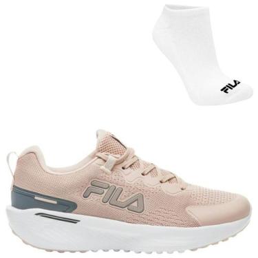 Imagem de Kit Tênis Fila Duality 2 Feminino e Meia, 39, Rosa claro, Cinza, Femin
