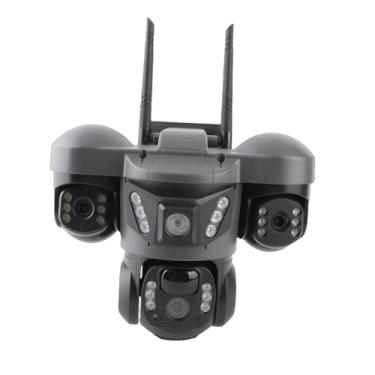 Imagem de EBTOOLS Câmera de Segurança Solar 6K 12MP, Câmera UHD PTZ de Lente Tripla Com Cobertura de 360 ​​° Zoom 10x PIR Detecção de Movimento Conversa Bidirecional, para Segurança Doméstica