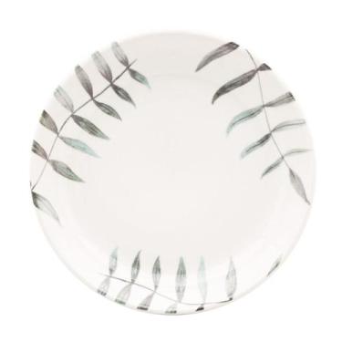 Imagem de Prato Fundo De Cerâmica 20,5Cm Flat Samambaia Branco Oxford