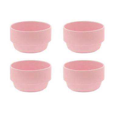 Imagem de Conjunto 6 Tigelas Bowls De Cerâmica Oxford Rosa 550ml Kit Completo
