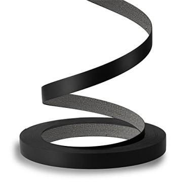 Imagem de ZYJT Faixa de borda preta, rolo de 7/8" x 30,48 m de borda de verniz - borda flexível pré-colada, fita de PVC com adesivo de fusão fácil aplicação para restauração de móveis de armário