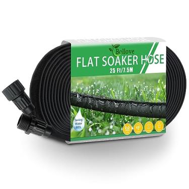 Imagem de Mangueira de imersão de 7,6 m, design de camada dupla resistente, mangueira de irrigação por gotejamento economiza 80% de água, mangueira de aspersão à prova de vazamento para jardim, gramado