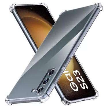 Imagem de Capa Capinha Com Bordas Anti Impacto Para Galaxy S23 Tela de 6,1 Polegadas (Bluepink)