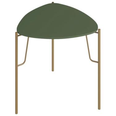 Imagem de Mesa Lateral Para Sala de Estar Alta Pés Industrial Dourado Alef I03 M