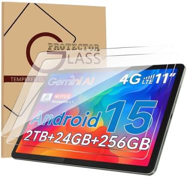 Imagem de Doemoil Pacote com 2 protetores de tela para tablet TABWEE W90 /T90 de 11 polegadas, protetor de tela para tablet de vidro temperado, película protetora de 9 durezas HD transparente antiarranhões e