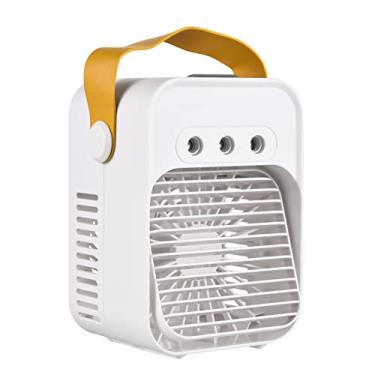 Imagem de Ventilador de Ar Portátil para Mesa Pessoal Condicionado com Umidificador e Luz LED 3 Velocidades Vento Direção do Ajustável Uso em Casa Quarto Escrit