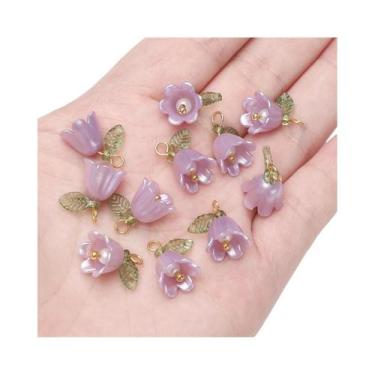 Imagem de Contas De Flor De Lírio Do Vale Em Acrílico Colorido 11x14mm 2-10 Peça