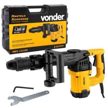 Imagem de Martelo Rompedor Encaixe SDS MAX 1300W MRV 1315N Vonder, Preto e Amare