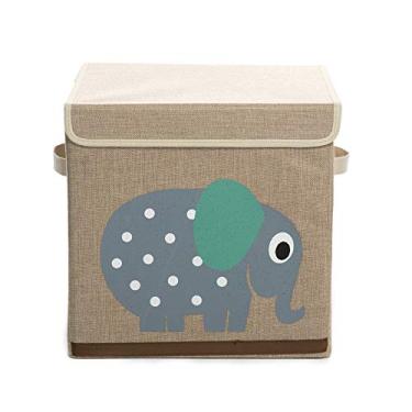 Imagem de DOLCE HOME Caixa Organizadora Infantil Quarto Bebê Criança Estampa: Elefante