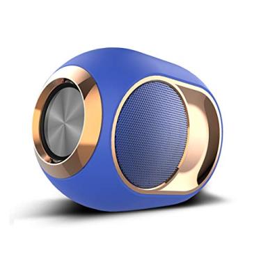 Imagem de HIOD Alto-falante sem fio Bluetooth X6 com microfone/rádio portátil mini alto-falante sem fio 10 m (33 pés) alcance Bluetooth, azul