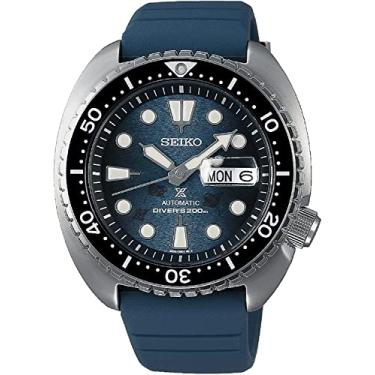 Imagem de Seiko Relógio de mergulhador automático de silicone azul SRPF77 edição especial da Prospex