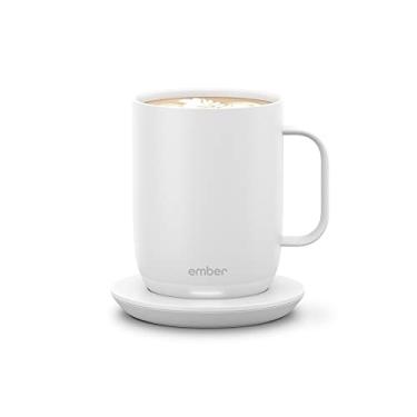 Imagem de Ember Caneca inteligente de controle de temperatura 2, 400 ml, caneca de café aquecida controlada por aplicativo com 80 minutos de vida útil da bateria e design aprimorado, branca