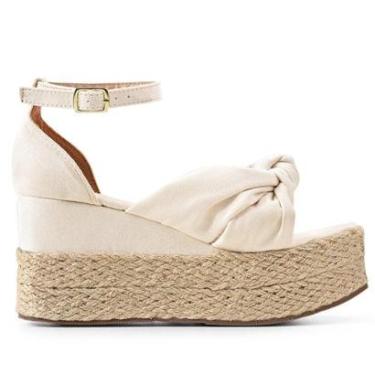 Imagem de Sandália Feminina Anabela Plataforma Corda Amarração Fivela-Feminino