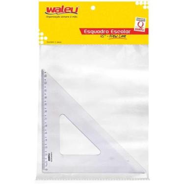 Imagem de Esquadro Poliestireno 45 Graus 21CM CR Pacote com 10 - Waleu