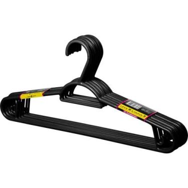 Imagem de Cabide Adulto Leve 6 Pague 5 Preto KIT - Sanremo