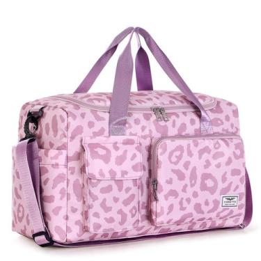 Imagem de Mochila de Ginástica Feminina Fioretto Rosa Leopardo - 37L