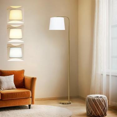 Imagem de AKASUKI Luminária De Chão Para Sala De Estar Com 3 Temperaturas De Cor, Luminárias De Pé Com Pedal Para Sala De Estar, Quarto, Escritório, Luminária De Chão Arc Mordern Com Lâmpada Led De 9 W Inclu
