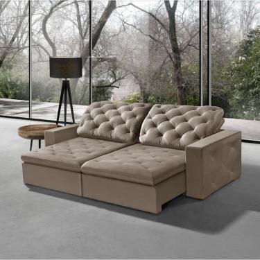 Imagem de Sofá 5 Lugares Rio Branco Retrátil e Reclinável Com Molas Bege