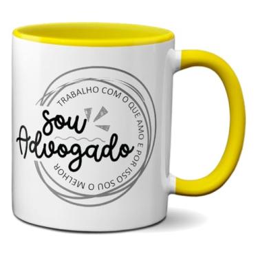 Imagem de Caneca Sou Advogado Amo o Que Faço Direito Profissão (Amarela)