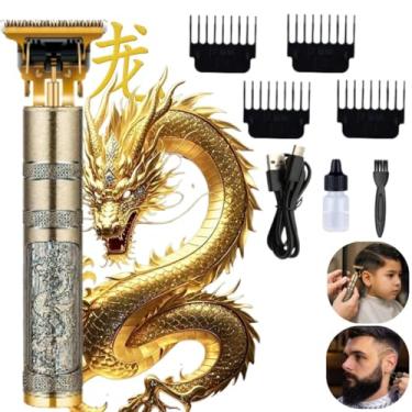 Imagem de Máquina de Barbear Profissional Premium Ultra Afiada Bivolt Dragão Acabamento Cabelo Barba Pezinho Kit Completo Aparador de Acabamento Barbeiro Depilador Recarregável